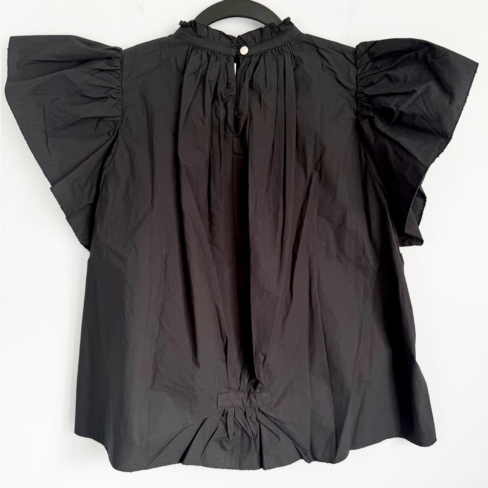 NWT! Birds Of Paradis Trovata Size XS • Carla Blouse Black High Neck Ruffle. - Picture 5 of 6